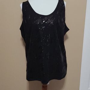 Lane Bryant Black sequin tank top.